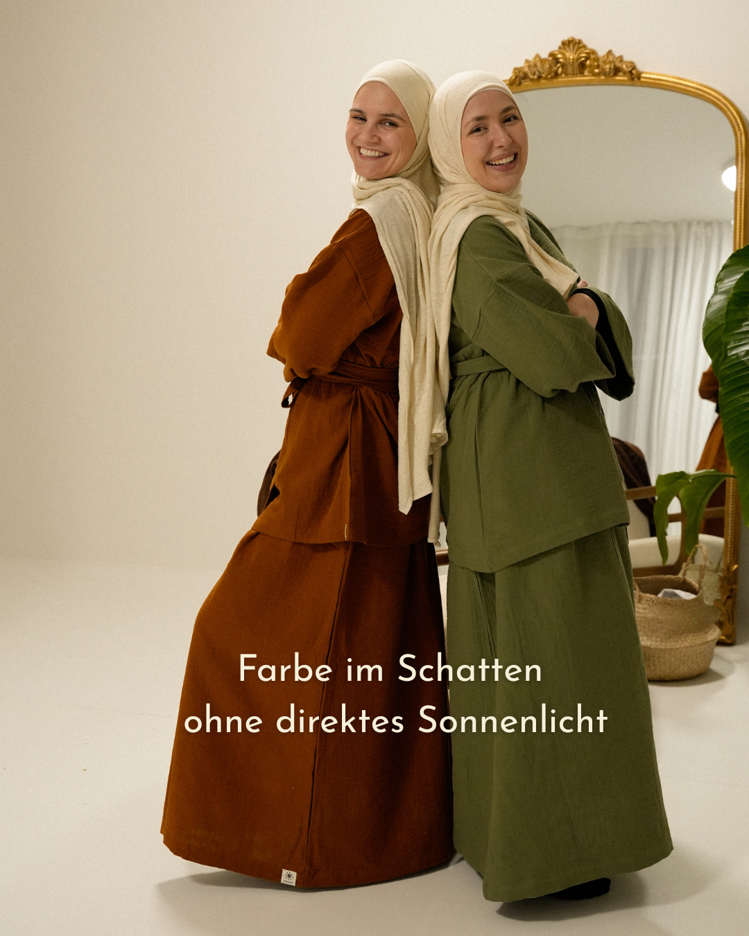 Muslin two-piece set "Juniper" made from organic cotton (Dusty Olive)