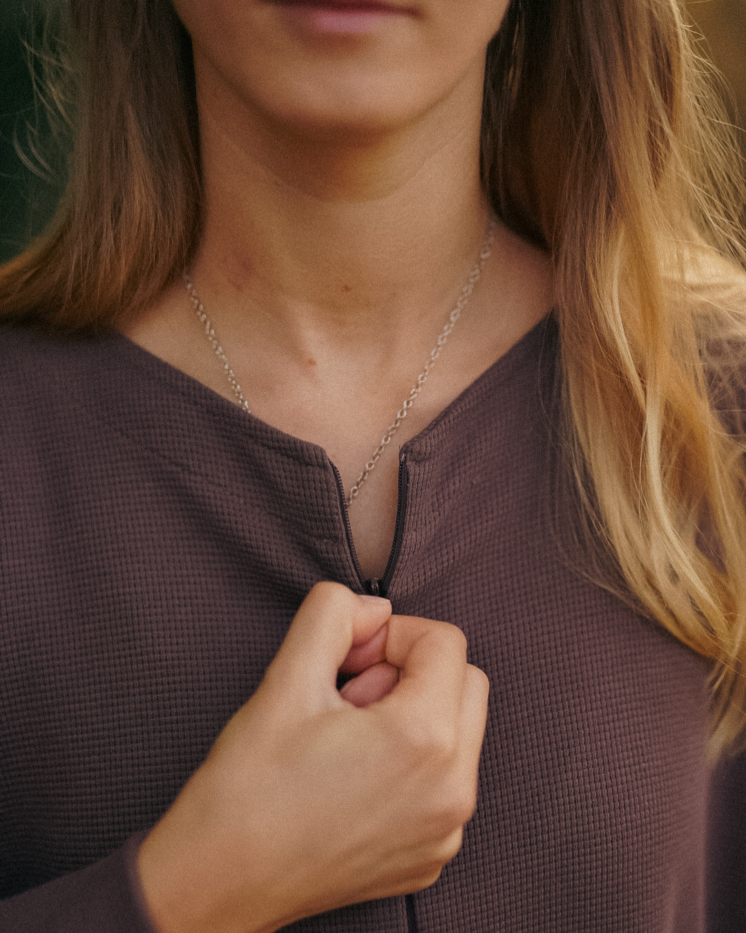 Warm "Laila" abaya made from organic cotton (Mousse au Chocolat)