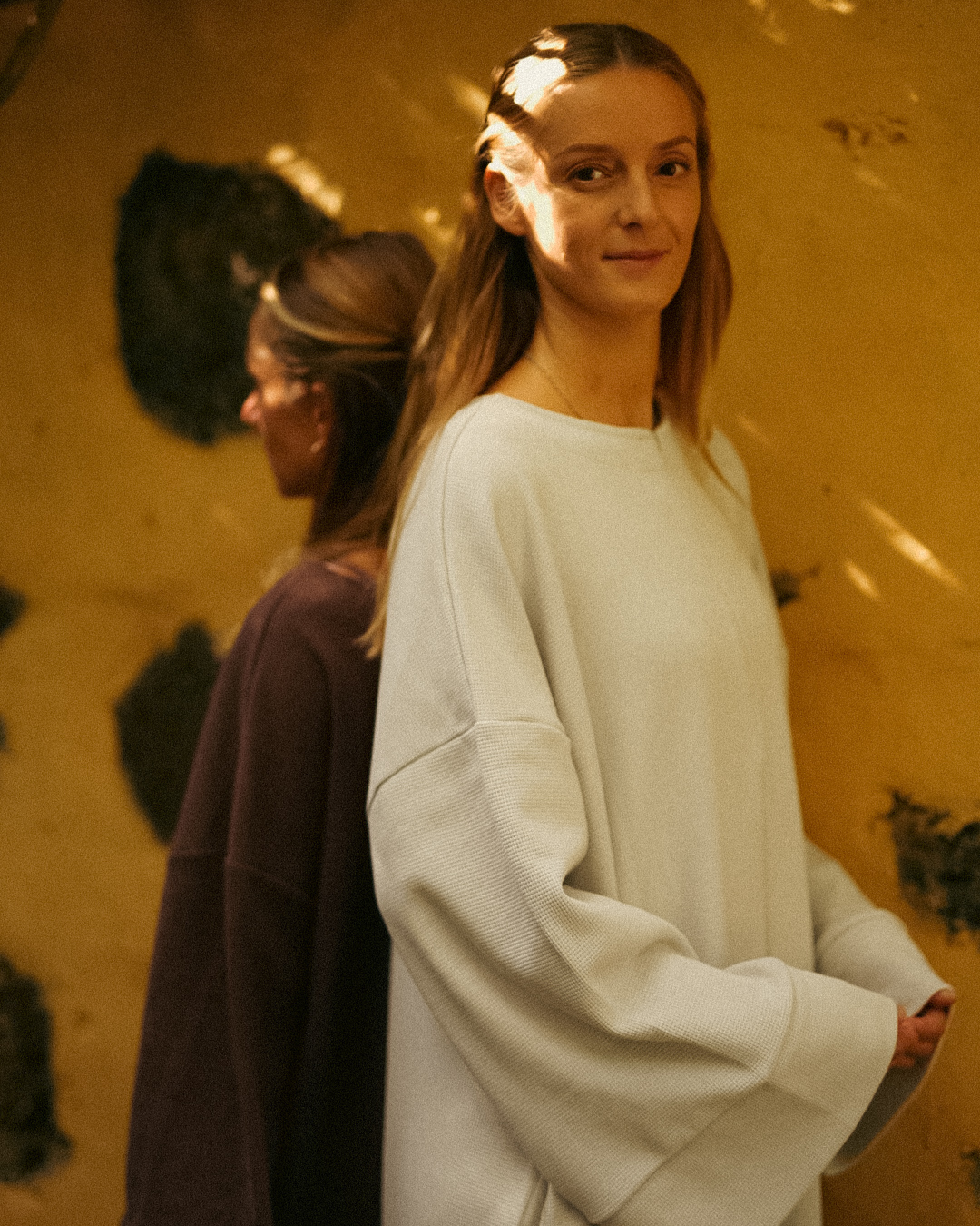 Warm "Laila" abaya made from organic cotton (Cloud Dancer)