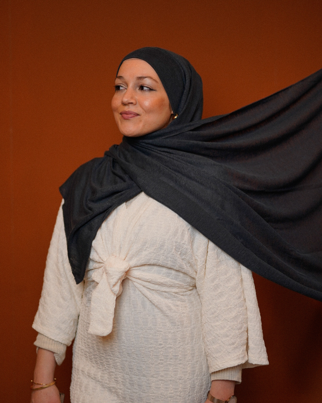 Instant Hijab "Leena" - 100% Linen - Stone