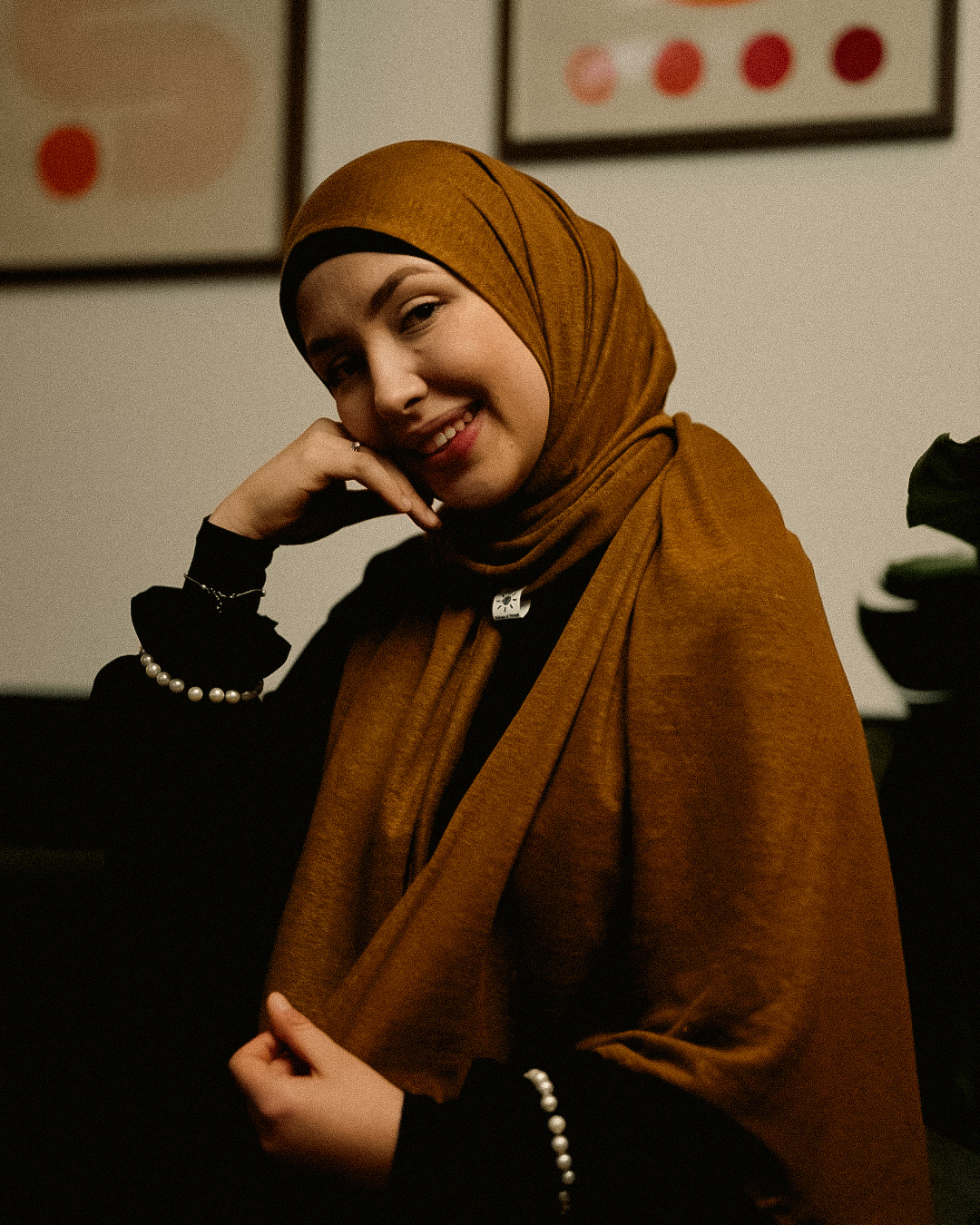 Jersey Hijab "Leena" - 100% Linen - Teak