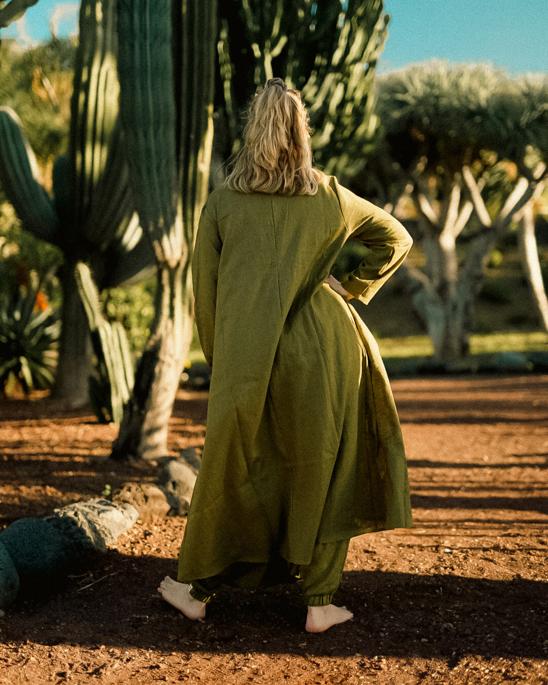 Linen & cotton tunic dress "Amba" (Cactus)
