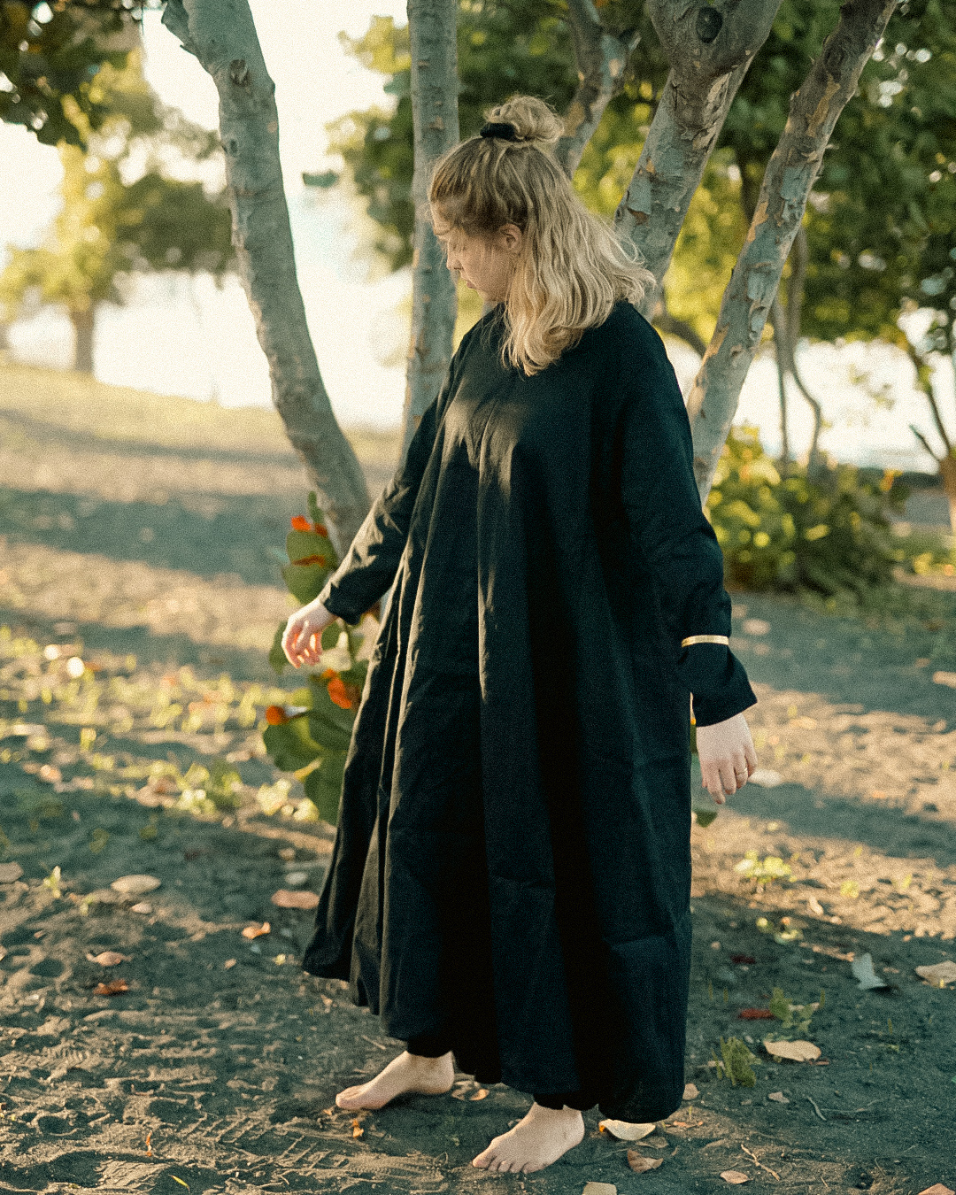 Linen & cotton tunic dress "Amba" (Volcanic Sand)