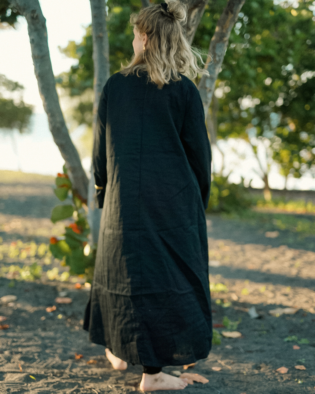 Linen & cotton tunic dress "Amba" (Volcanic Sand)