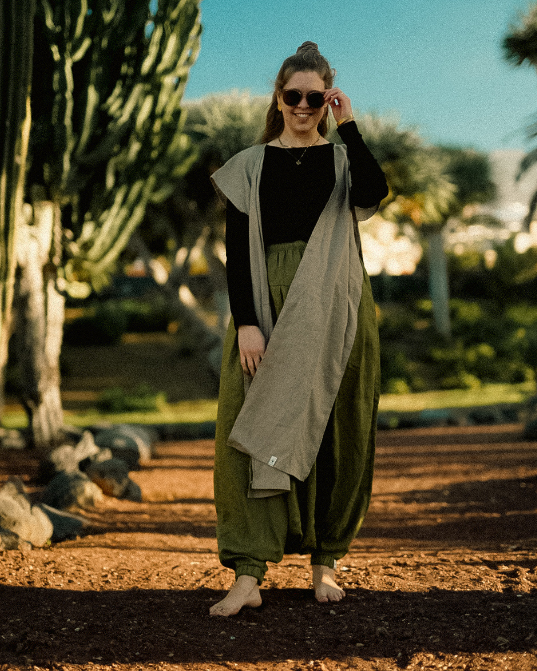 Linen & cotton wrap vest "Numa" (Cortado)