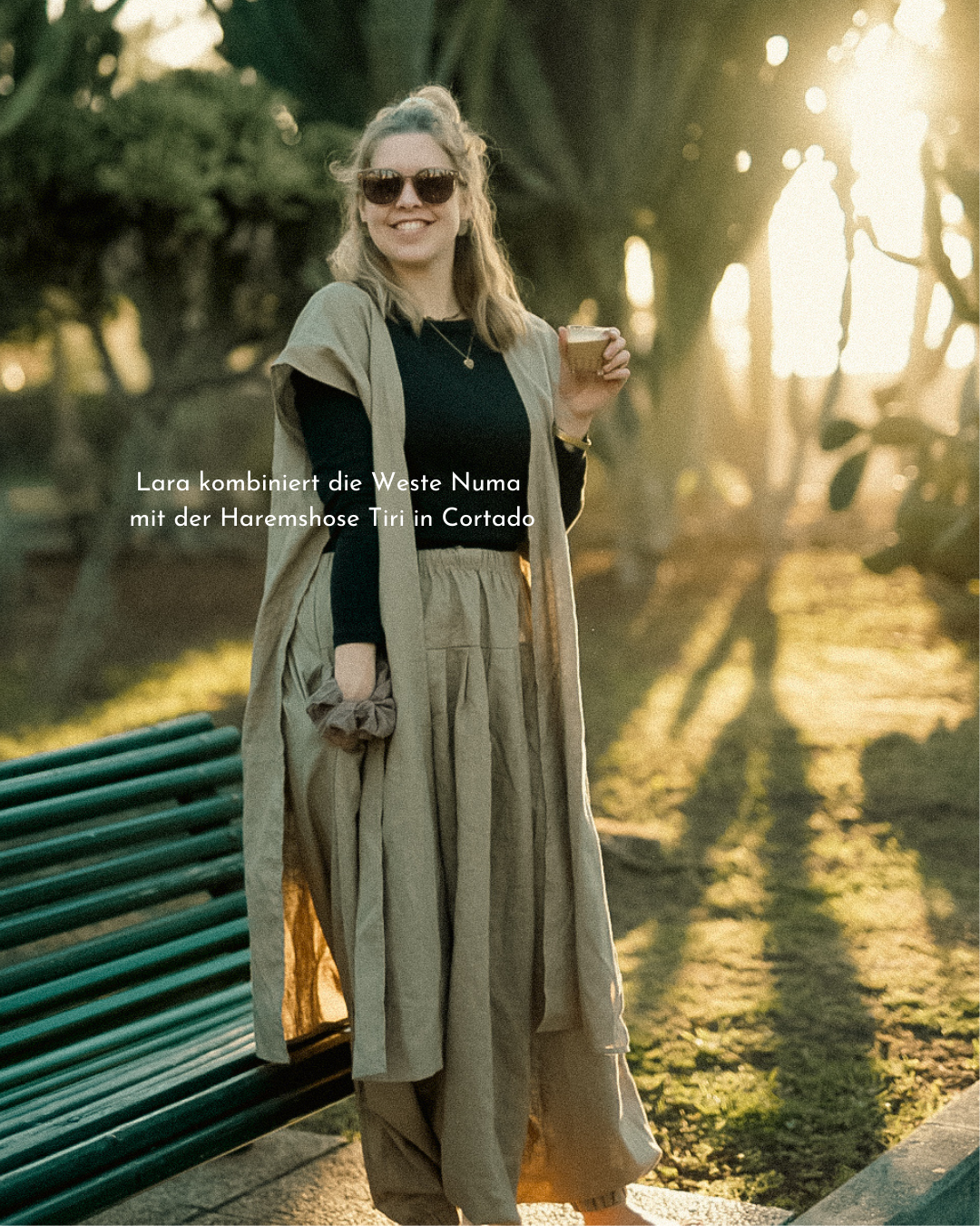 Linen & cotton wrap vest "Numa" (Cortado)