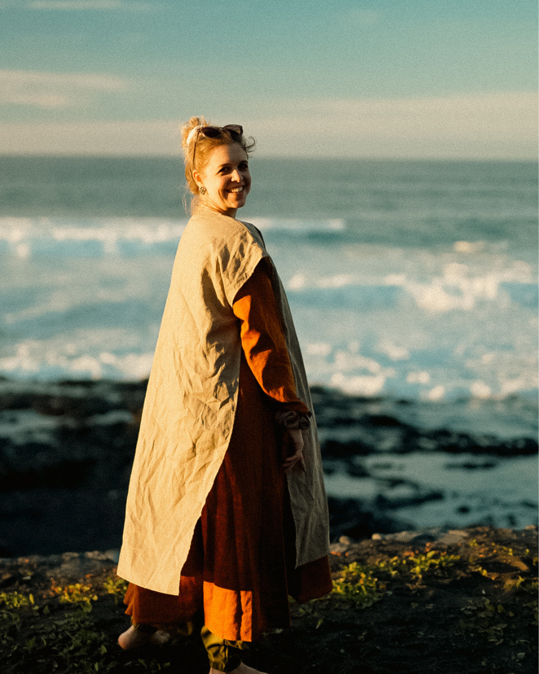 Linen & cotton wrap vest "Numa" (Cortado)