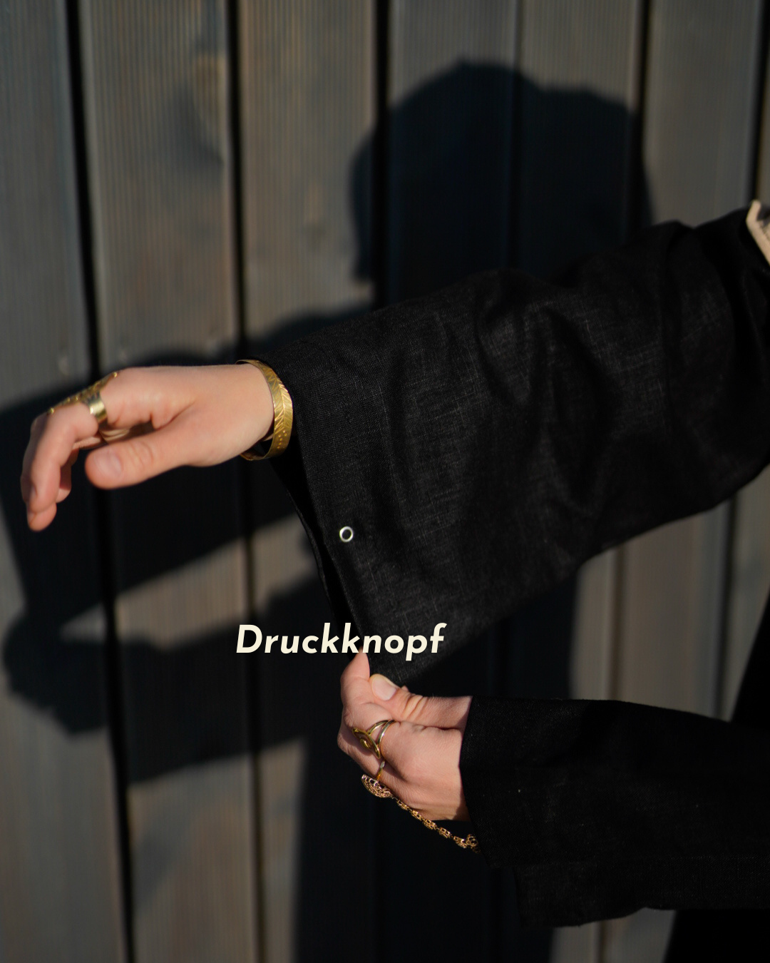 Linen abaya "Alma" with cotton - black