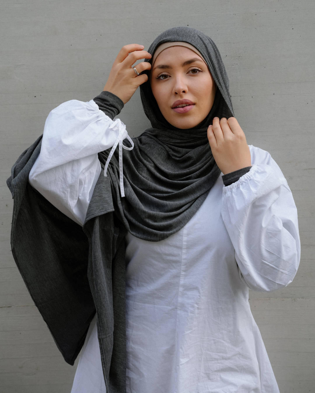 "Mariposa" XXL in silk and organic cotton (Grey Melange)