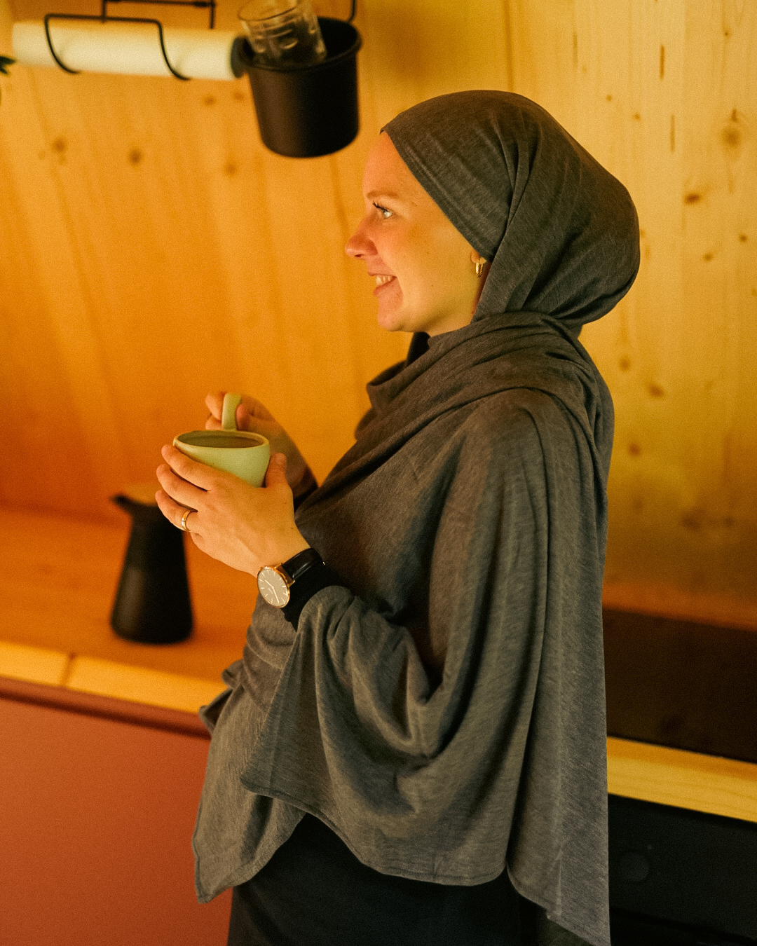 "Mariposa" XXL in silk and organic cotton (Grey Melange)