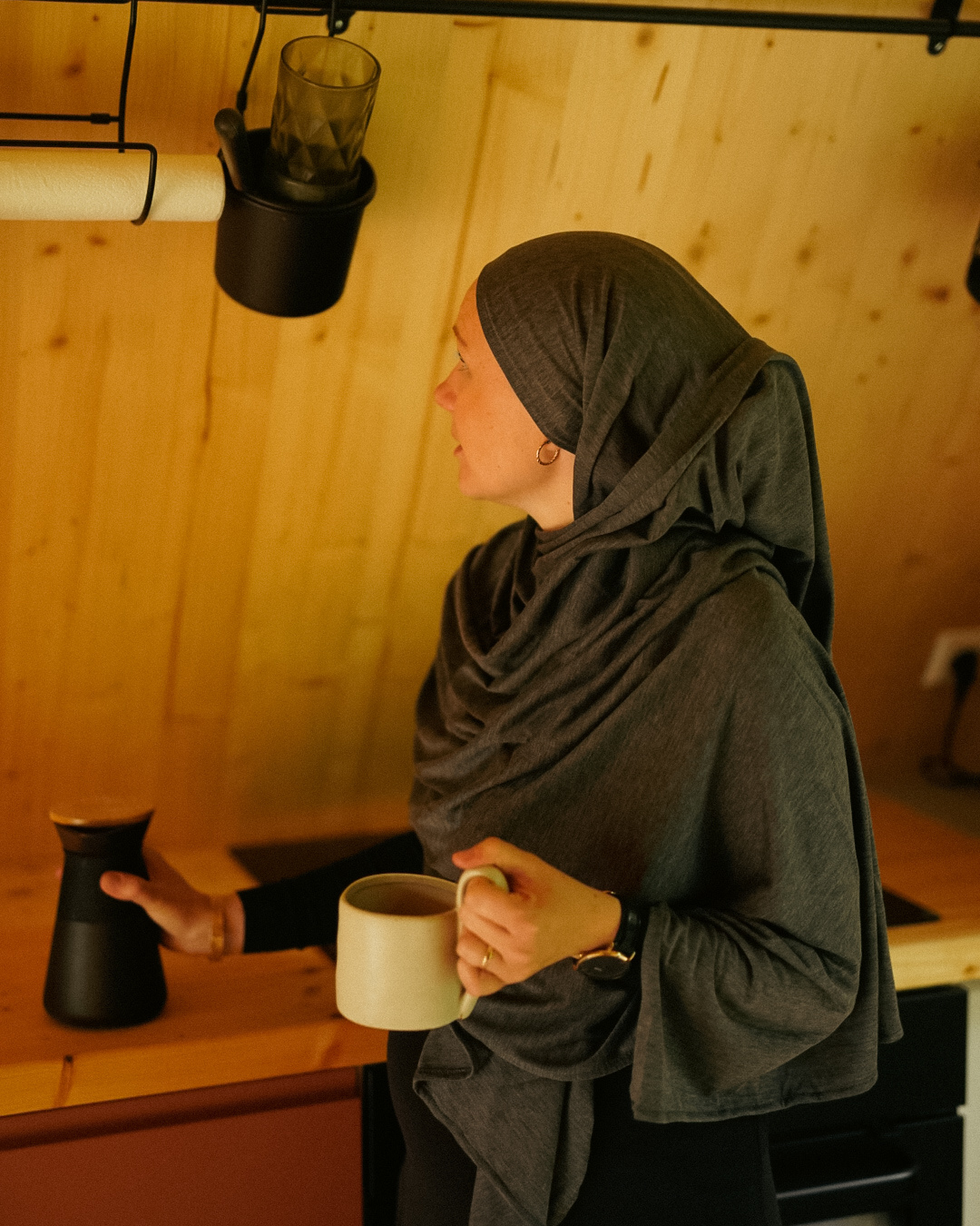 "Mariposa" XXL in silk and organic cotton (Grey Melange)