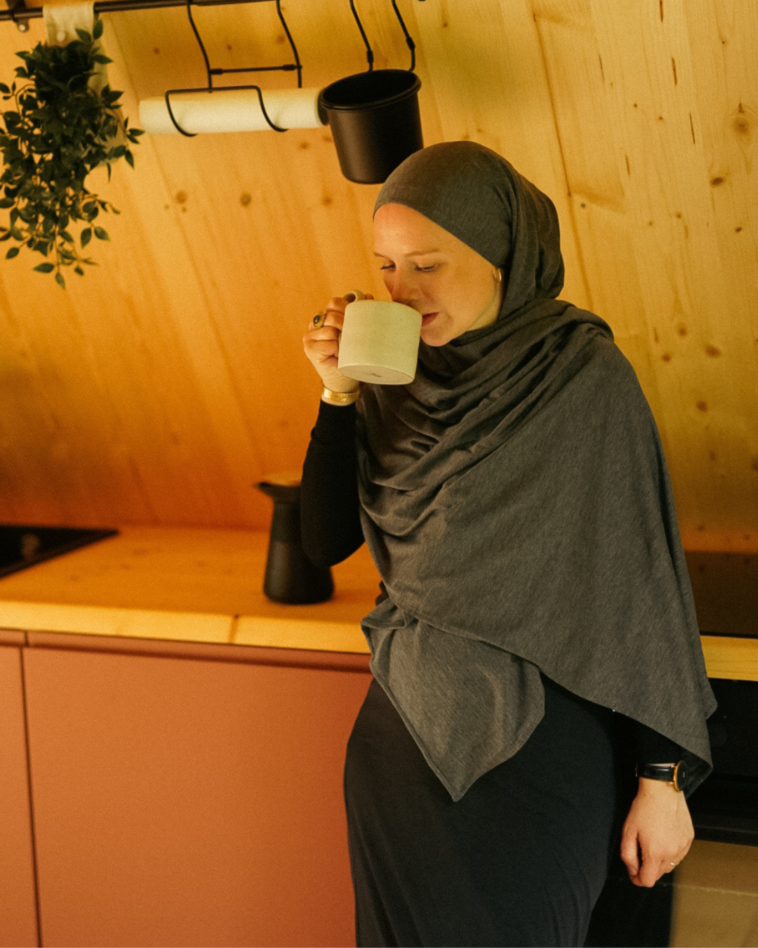 "Mariposa" XXL in silk and organic cotton (Grey Melange)