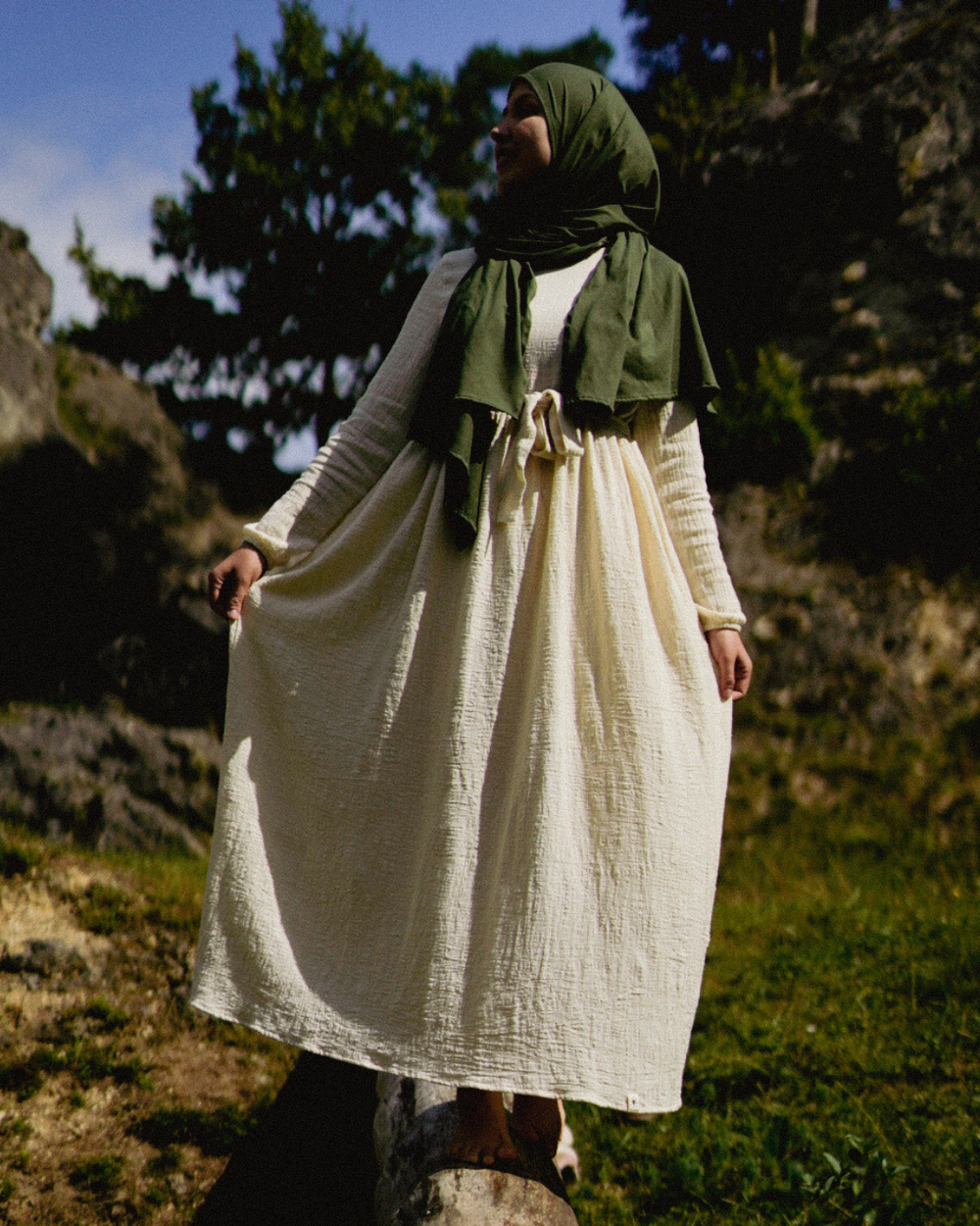 Cotton Abaya "Maya" made of cotton (Raw Cotton)