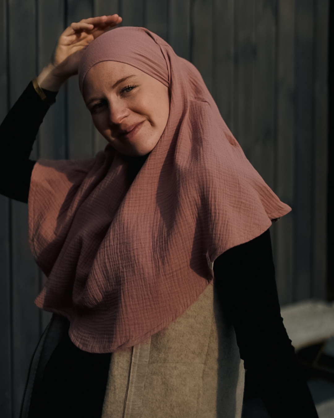 Mini Muslin Khimar (Old Blush)