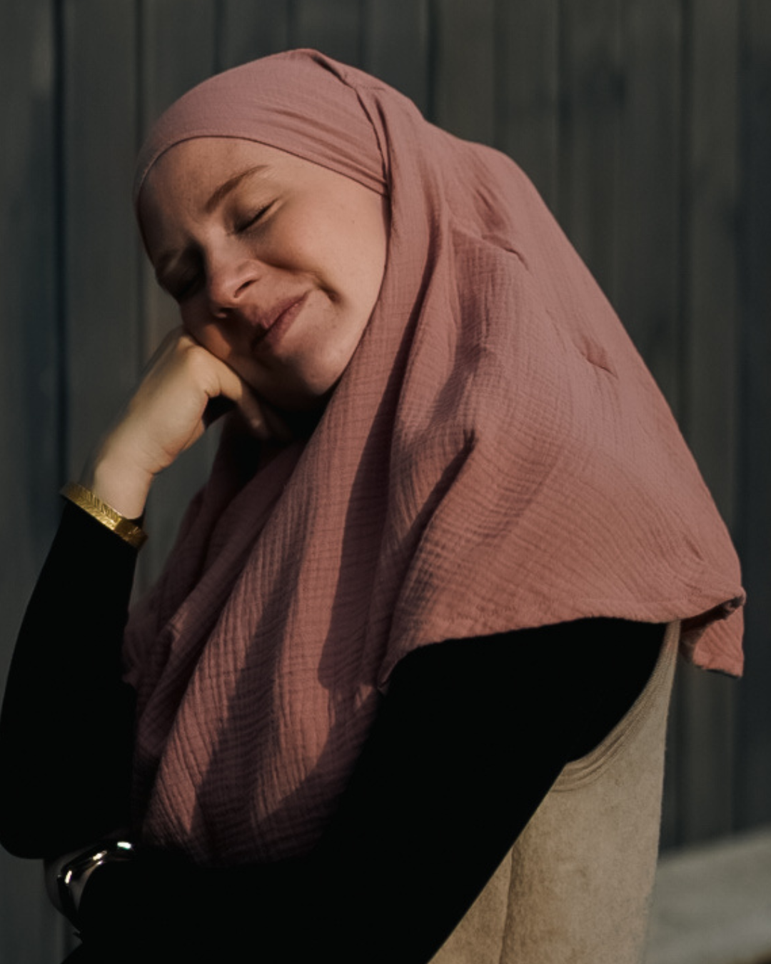 Mini Muslin Khimar (Old Blush)