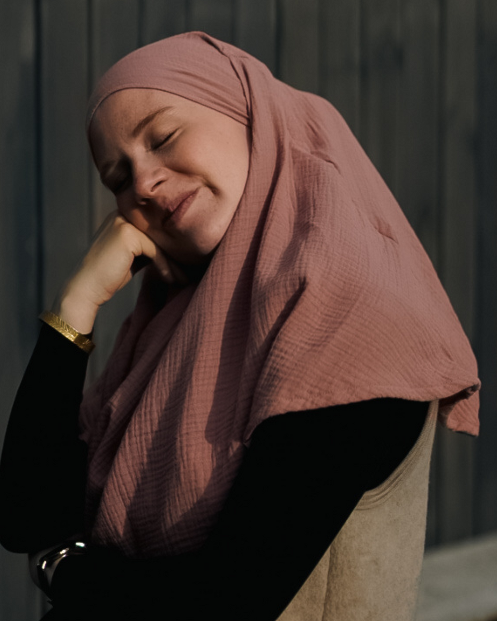 Mini Muslin Khimar (Old Blush)