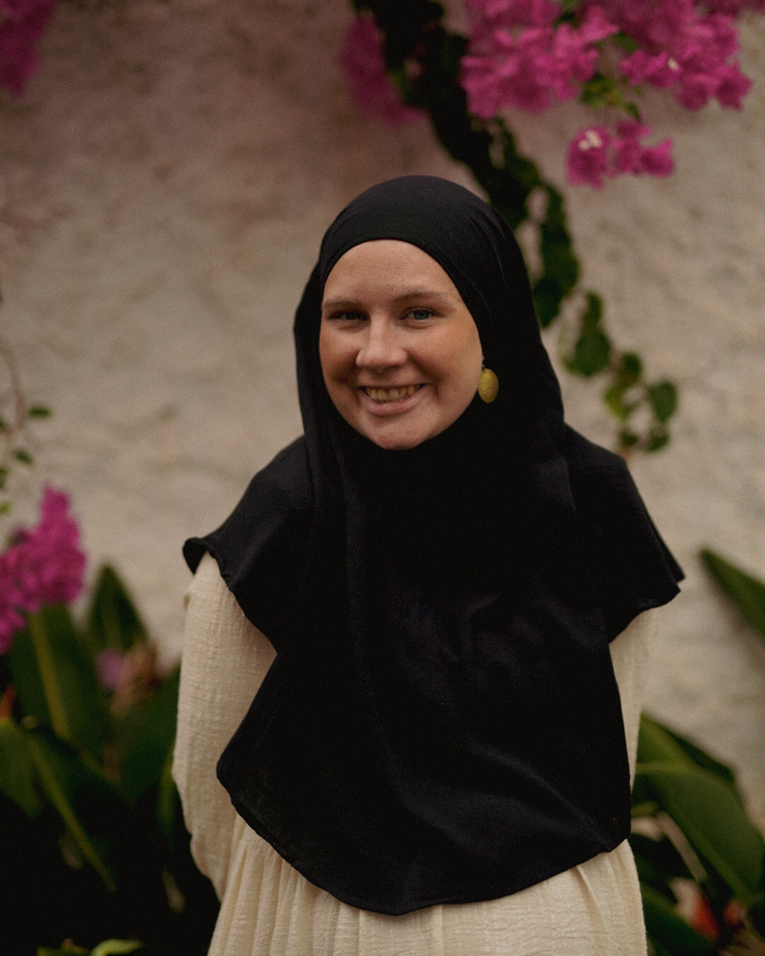 Mini Khimar Sandy in viscose and linen (Black)