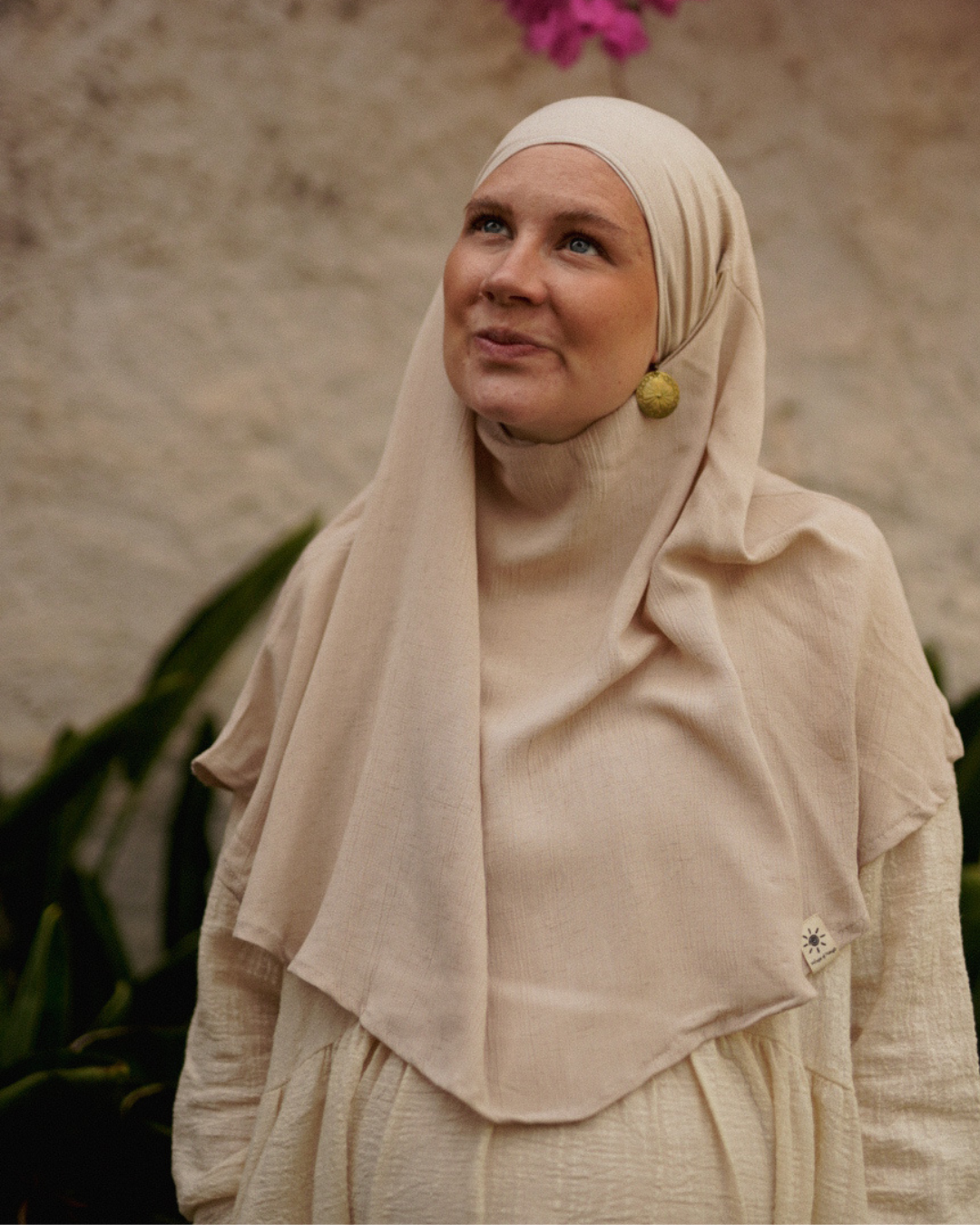 Mini Khimar Sandy in viscose and linen (Linen Beige)