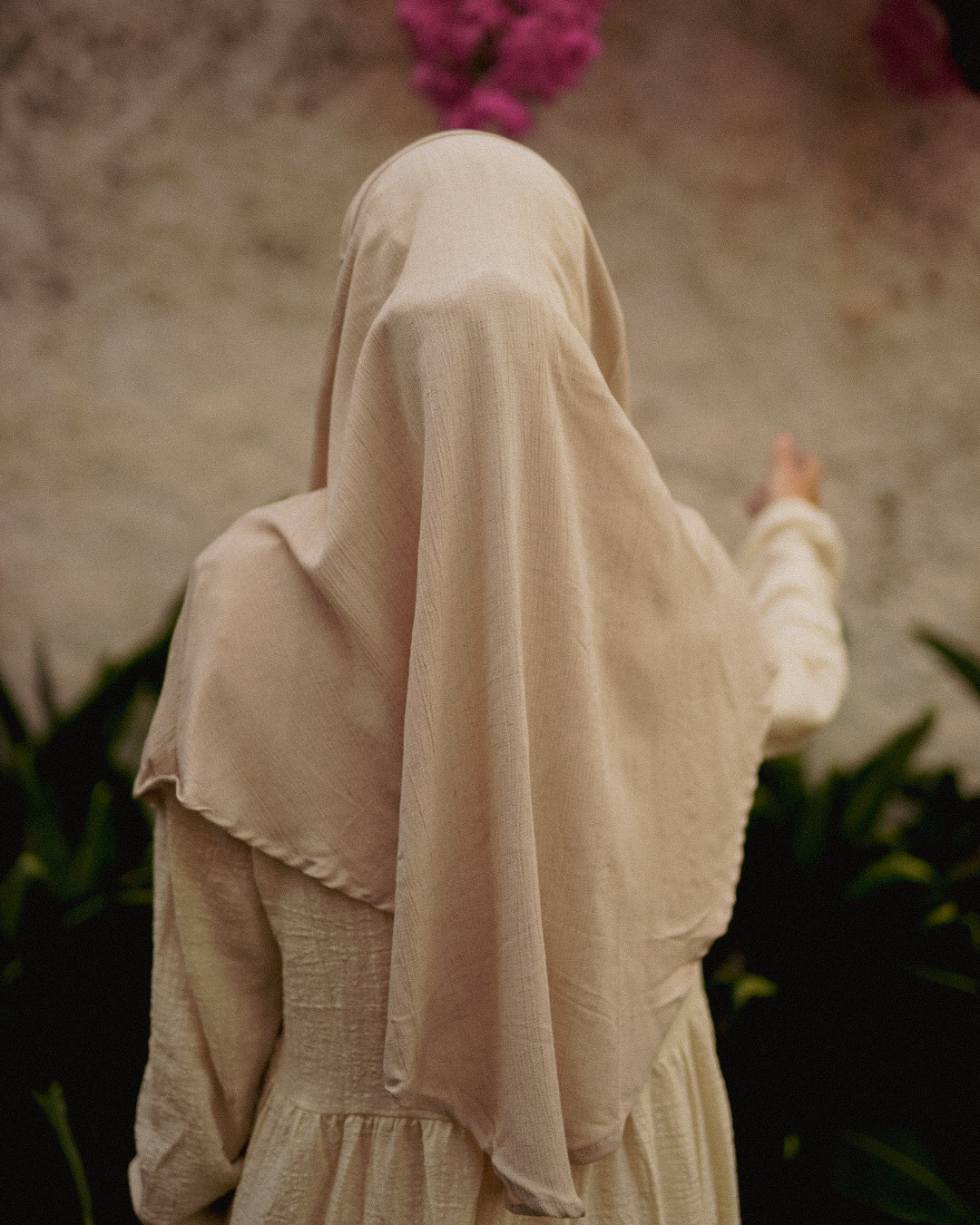 Mini Khimar Sandy in viscose and linen (Linen Beige)