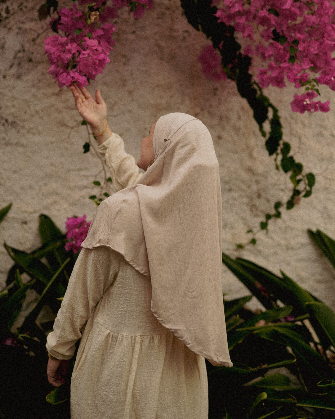 Mini Khimar Sandy in viscose and linen (Linen Beige)