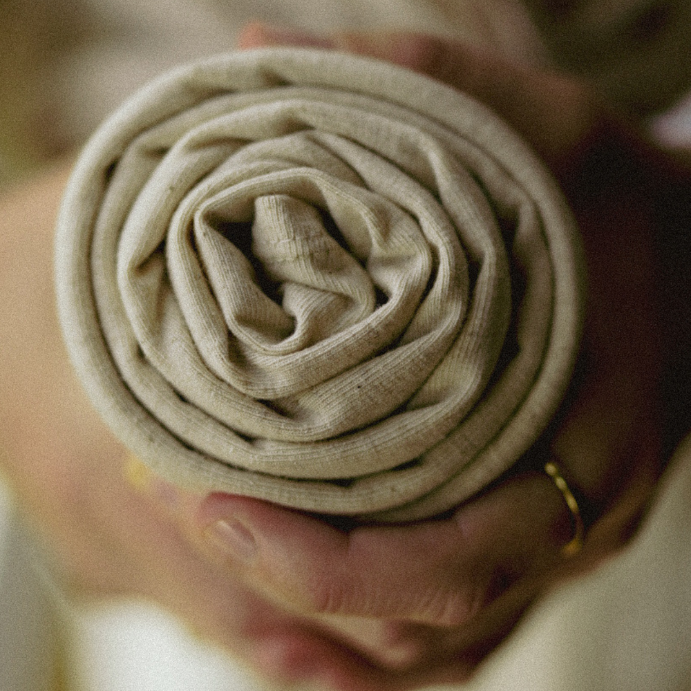 Jersey hijab made of cotton and linen - "Vanilla"
