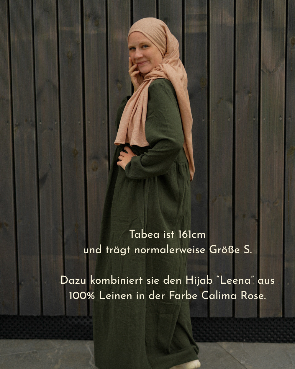 Cotton Abaya "Maya" made of cotton (Dark Green)