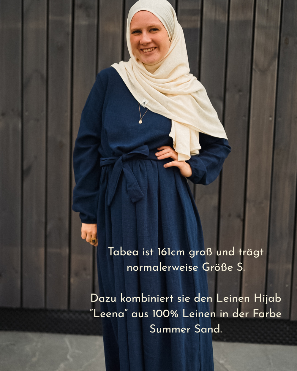 Cotton Abaya "Maya" made of cotton (Navy)