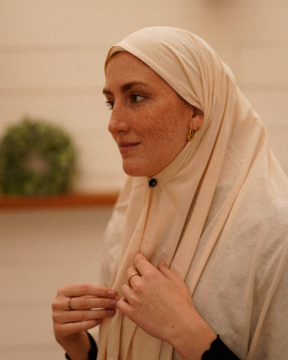 Lightweight jersey hijab "Hava" made from 100% organic cotton - Pearl Blush