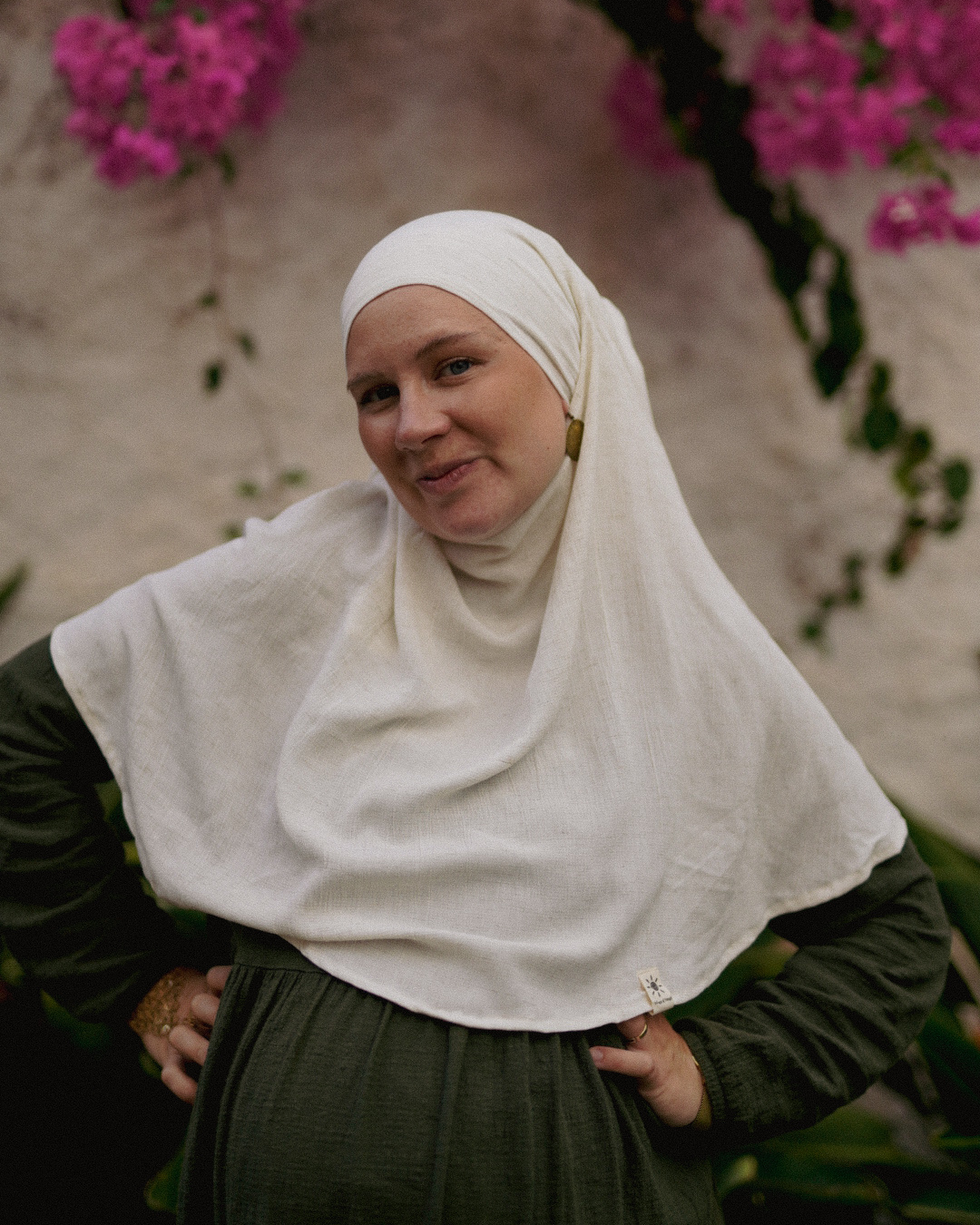 Mini Khimar Sandy in viscose and linen (Off White)