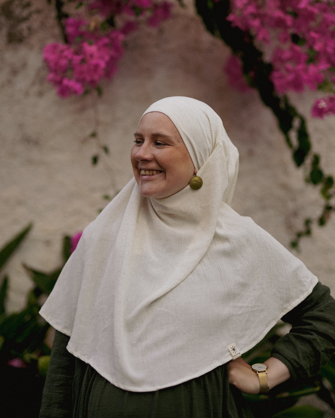 Mini Khimar Sandy in viscose and linen (Off White)