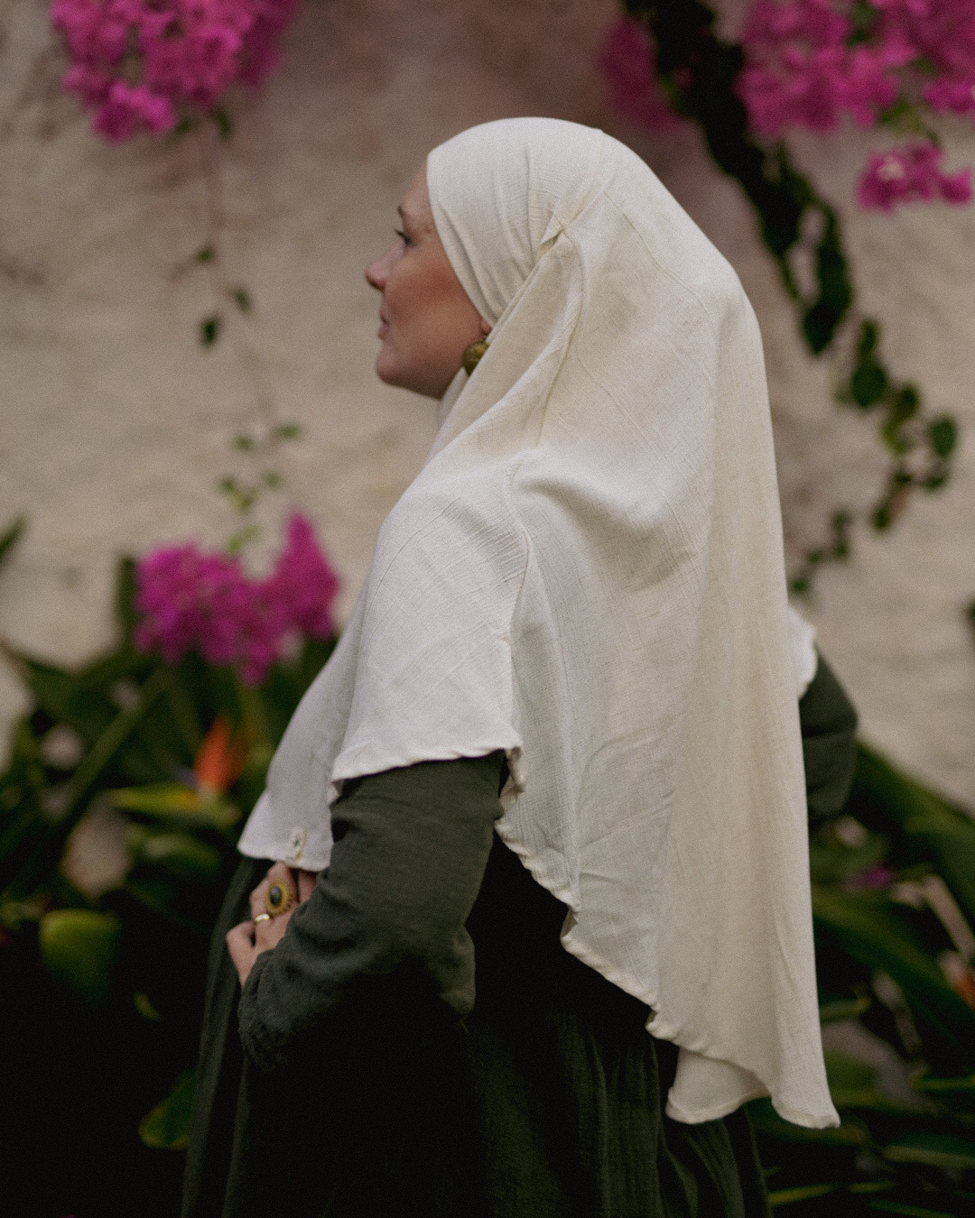 Mini Khimar Sandy in viscose and linen (Off White)