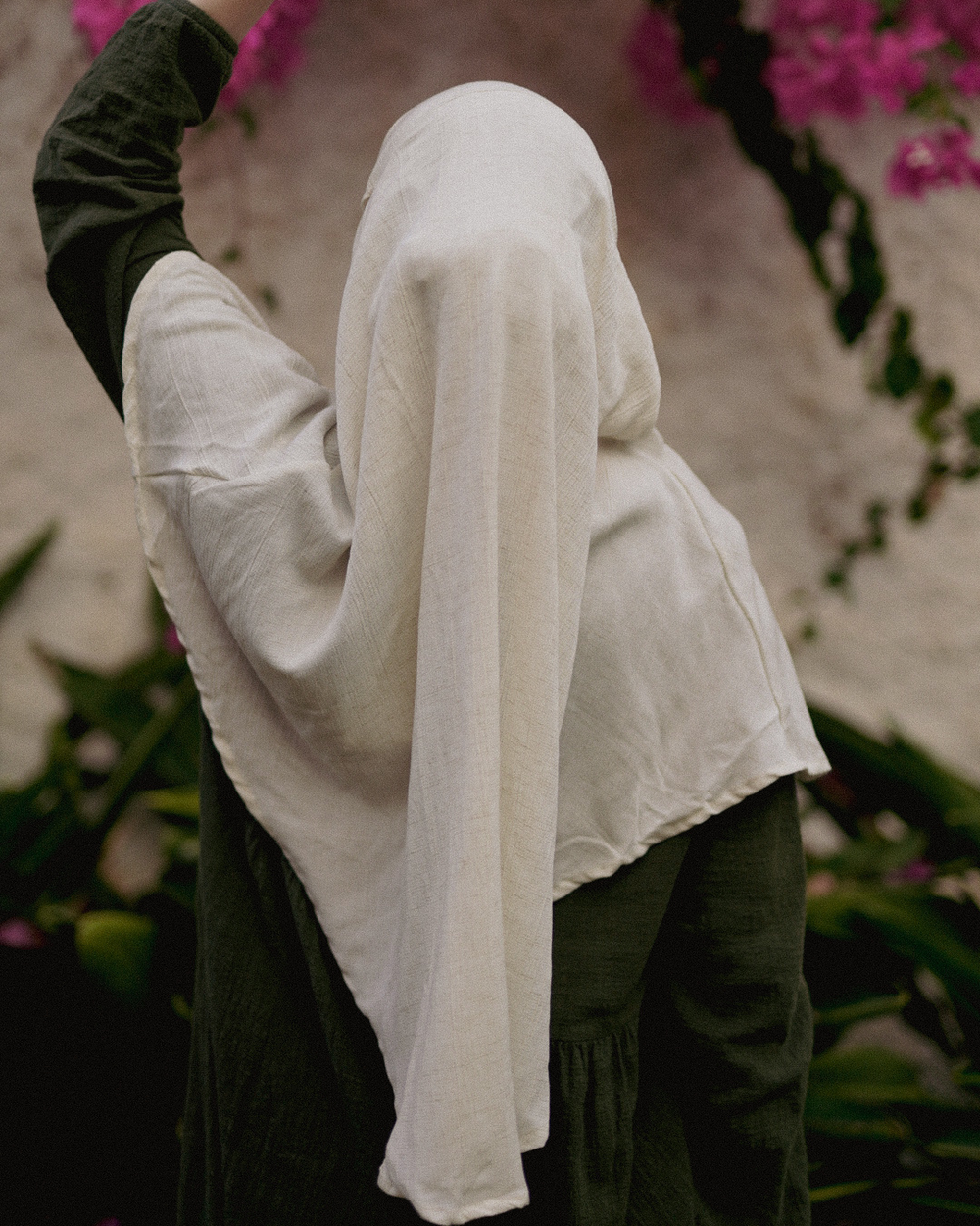 Mini Khimar Sandy in viscose and linen (Off White)