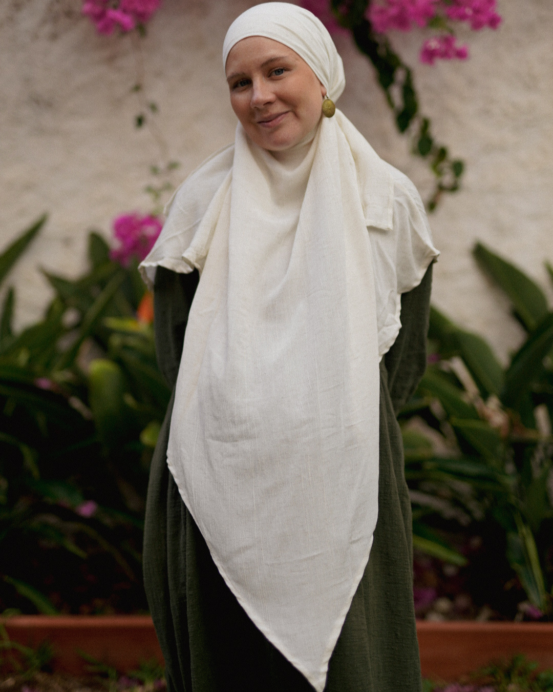 Khimar Sandy in viscose and linen (Off White)
