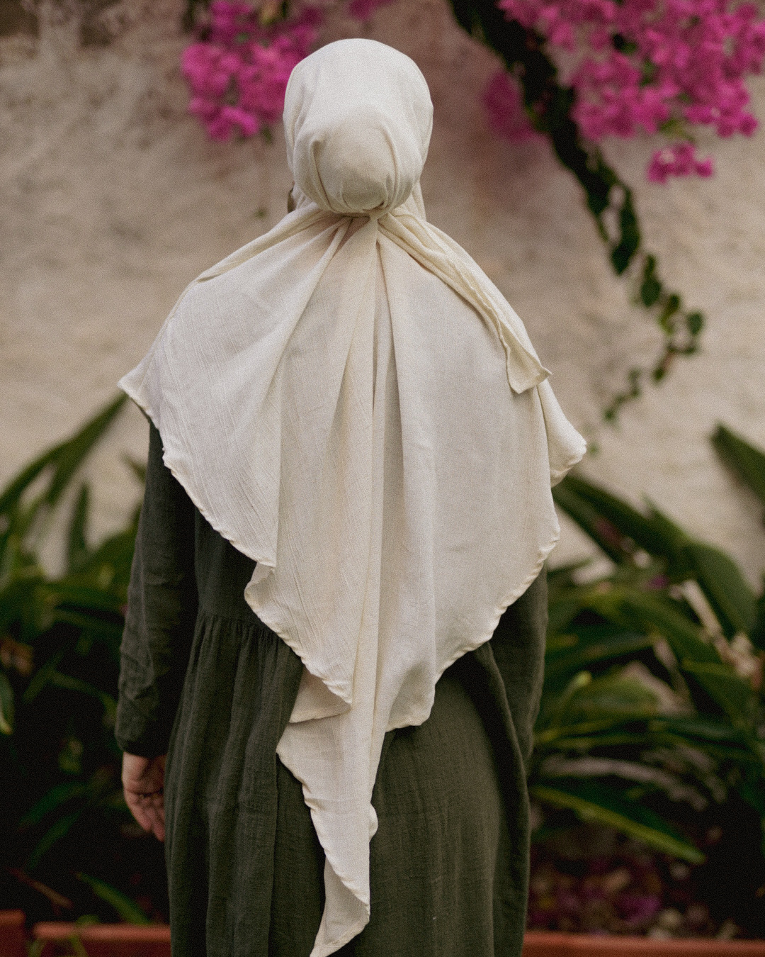 Khimar Sandy in viscose and linen (Off White)