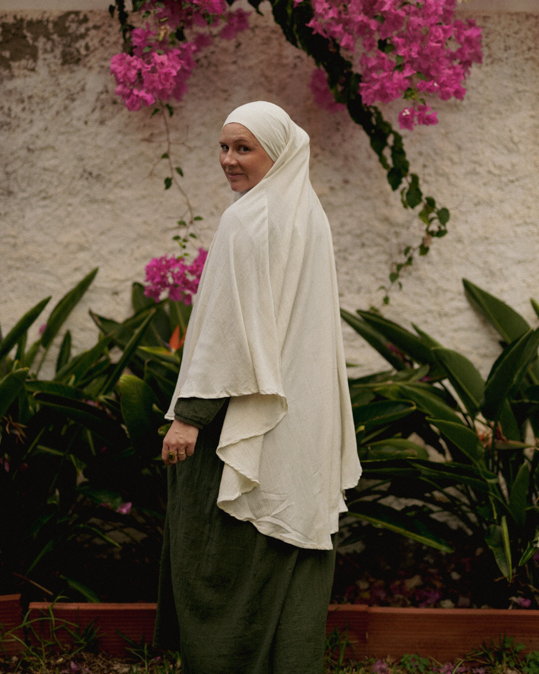 Khimar Sandy in viscose and linen (Off White)