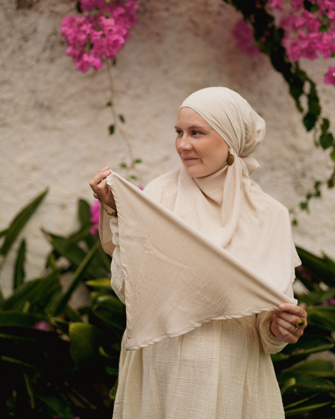 Khimar Sandy in viscose and linen (Linen Beige)