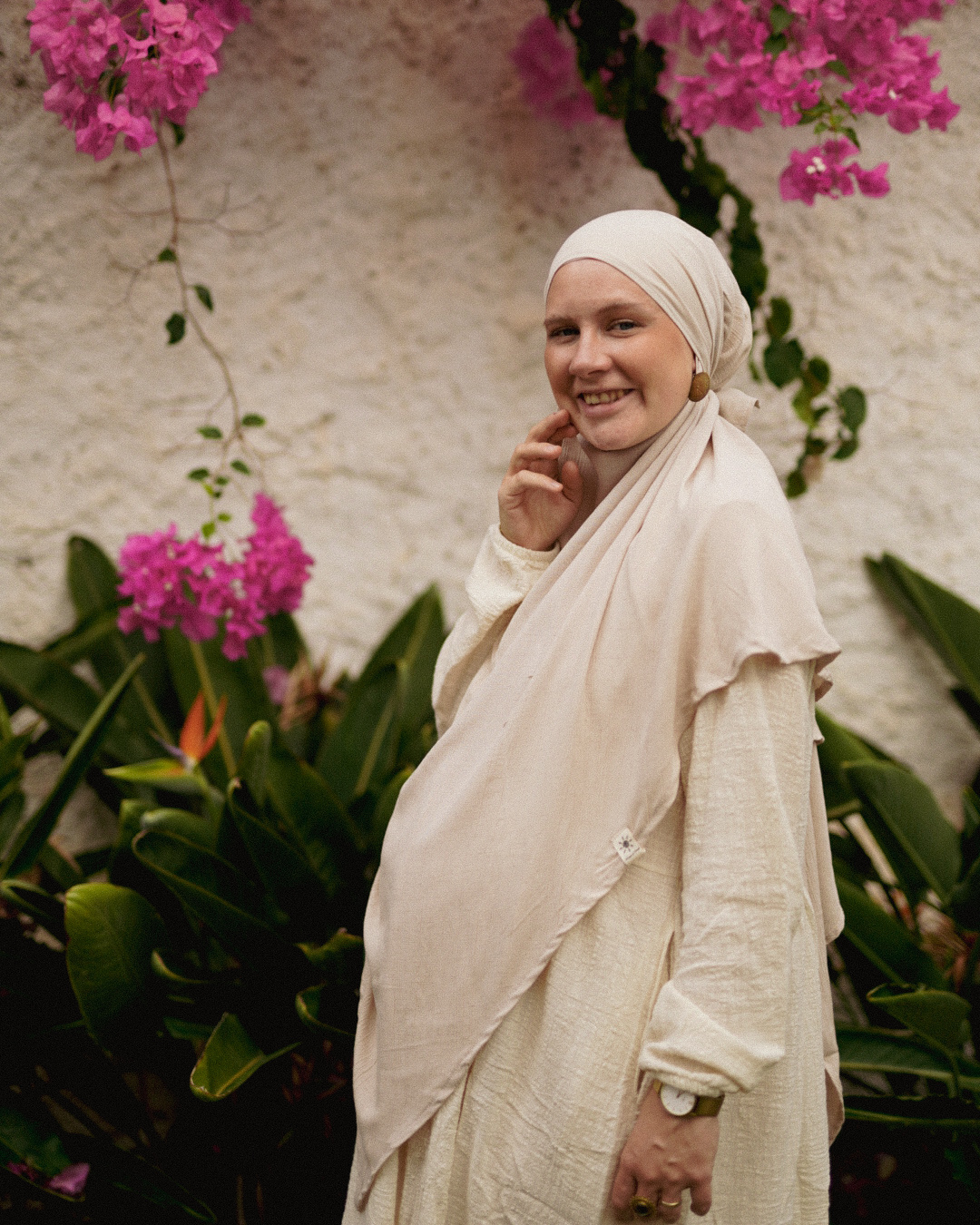 Khimar Sandy in viscose and linen (Linen Beige)